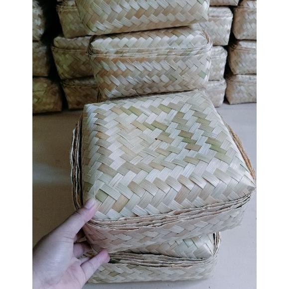 New besek bambu 20x20 sepasang grosir besek box nasi dan kotak Hampers