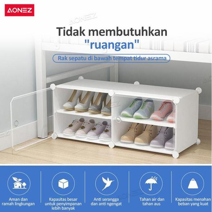 Aonez rak sepatu 4 tingkat rumah Tempat Sepatu