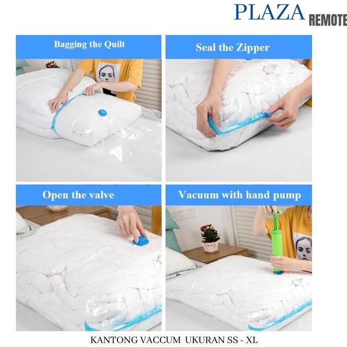 PLASTIK VACUM KOMPRESI TAS BAJU BANTAL BEDCOVER DLL