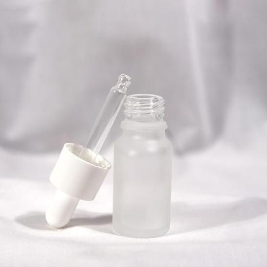 Botol Pipet Kaca 10ml Frosted Gold Silver Putih / Botol Kaca BR 10ml Frosted Pipet / Botol Serum 10m