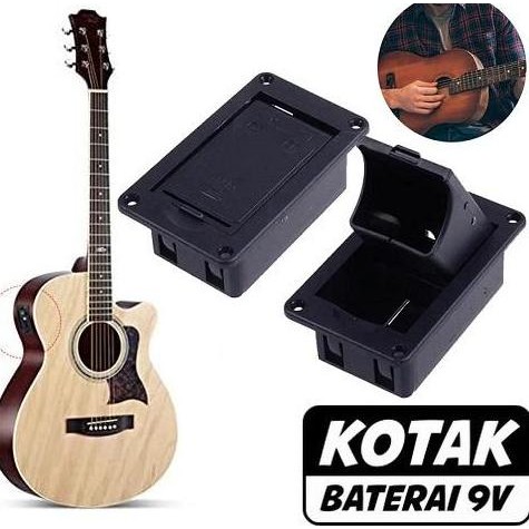 Box Battery Holder 9V Elektrik Bass Gitar Tempat Batere Case 9V