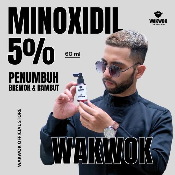Minoxidil 5% Wakwok  - Penumbuh Brewok & Rambut Kemasan ( isi 100 ml )