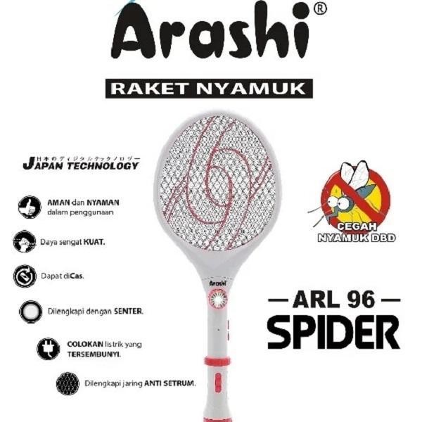 Arashi Raket Nyamuk Spider ARL96