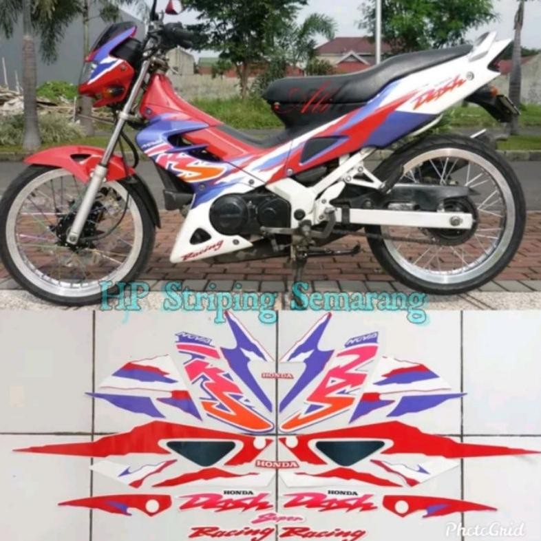 Striping Honda Nova Dash merah Putih