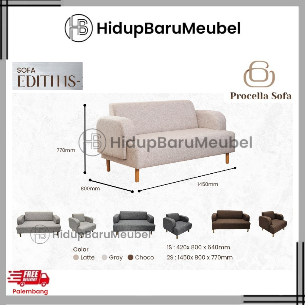 Sofa Edith procella / kursi ruang tamu ruang tengah Edith Procella / sofa ruang kantor hotel pabrik 