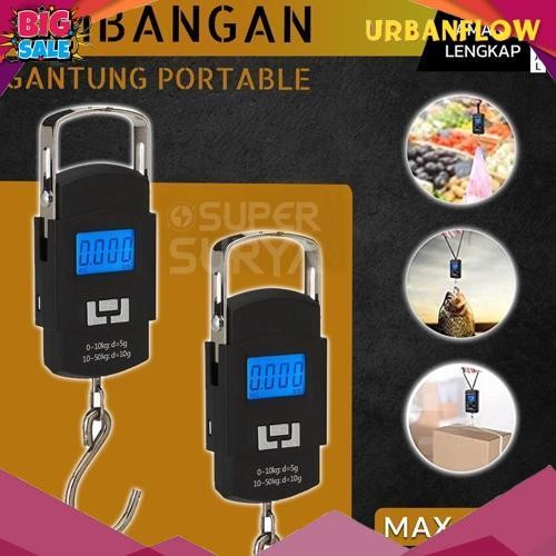 Timbangan Gantung 50 Kg LCD Digital Scale Portable Mini Kiloan Ikan Beras serbaguna Koper Bagasi COD