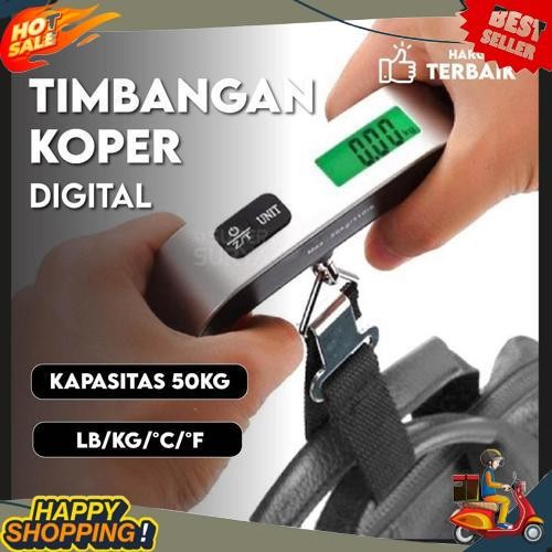 Timbangan Gantung 50 Kg LCD Digital Scale Portable Mini Kiloan Ikan Beras serbaguna Koper Bagasi Dis