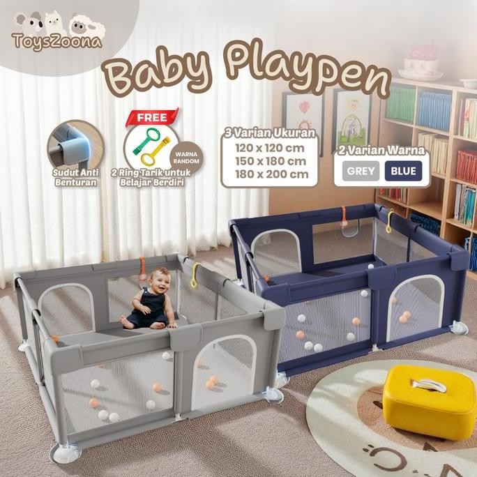 Toyszoona  Playpen Pagar Pengaman Bayi Tempat Bermain Anak Pagar Mainan Anak Pagar Bayi Kolam Main A