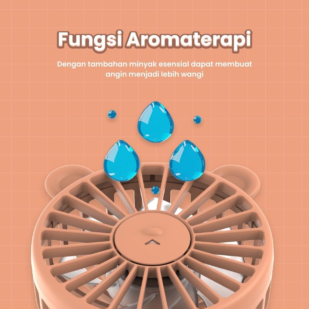 Big Sale - Kipas Angin Portable+Dudukan Hp Dan Terdapat Fungsi Aromaterapi Pada Bagian Tengah Kipas 