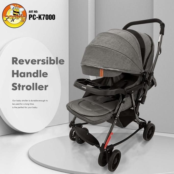 Kereta Kursi Dorong Bayi Dan Ayunan Bayi Pacific Pc K7000 Stroller 2 Arah Dan 3 Posisi Duduk Rebahan