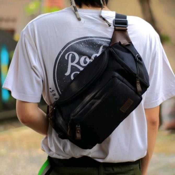 ORIGINAL PREMIUM Tas Waist Bag Water Proof Pria&Wanita saingan eiger Kombinasi Kulit Asli DIstro Pus