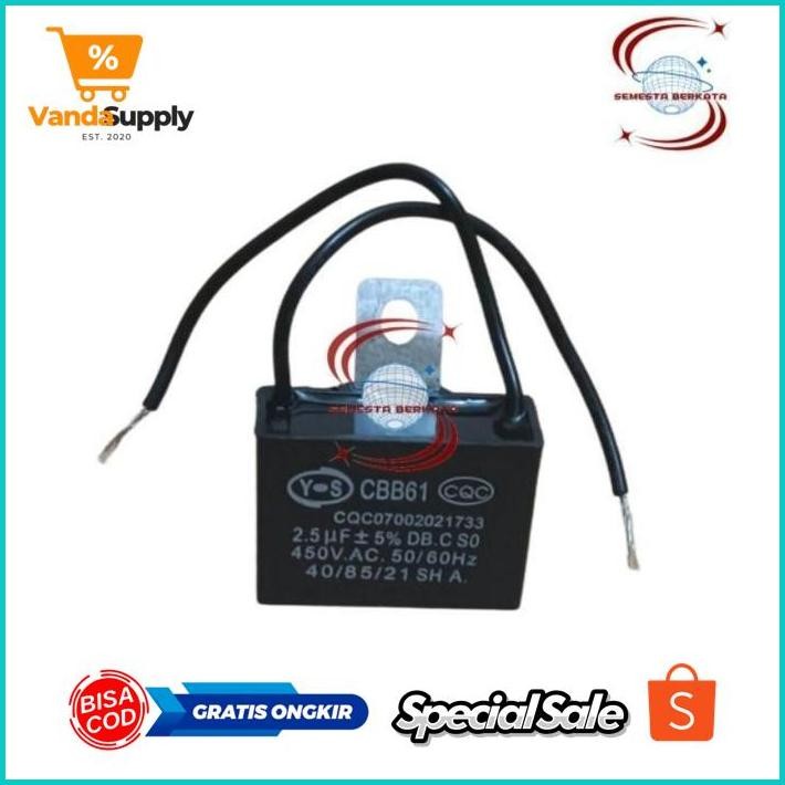Promo Xtra Gf21 Kapasitor Kipas Angin Cbb61 1.5Uf 1.8Uf 2Uf 2.5Uf 450V Dinamo Kipas Angin Kotak 1.8M