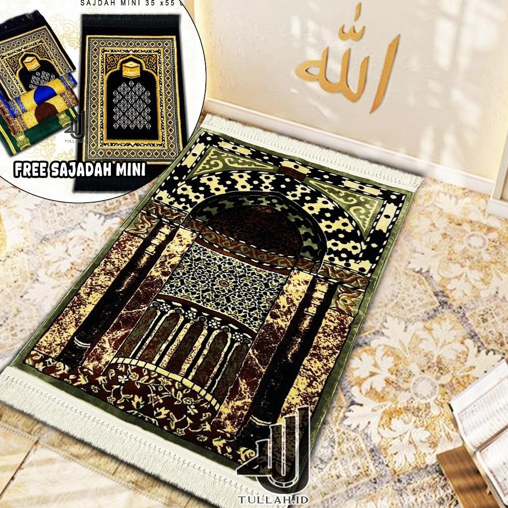 New Sajadah Raudhah Imam Tebal +Free Sajadah Mini / Sajadah Imam Edition Ukuran 70x110cm Sajadah Ima