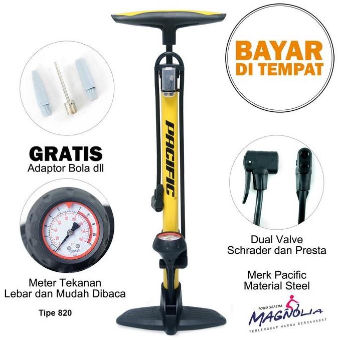 BEBAS ONGKIR - Pompa Pacific Ban Sepeda dan Motor Material Besi Merk Pacific