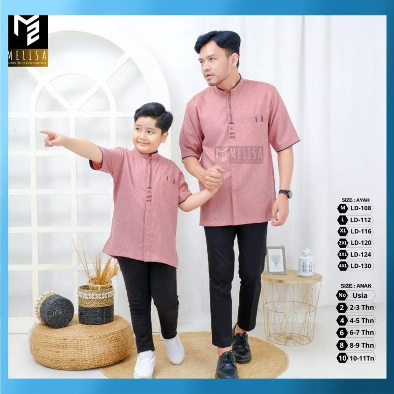 Cuci Gudang Baju Koko Couple Ayah Dan Anak Bahan Katun Madinah Baju Muslim Pria Model Kemko Polos Le