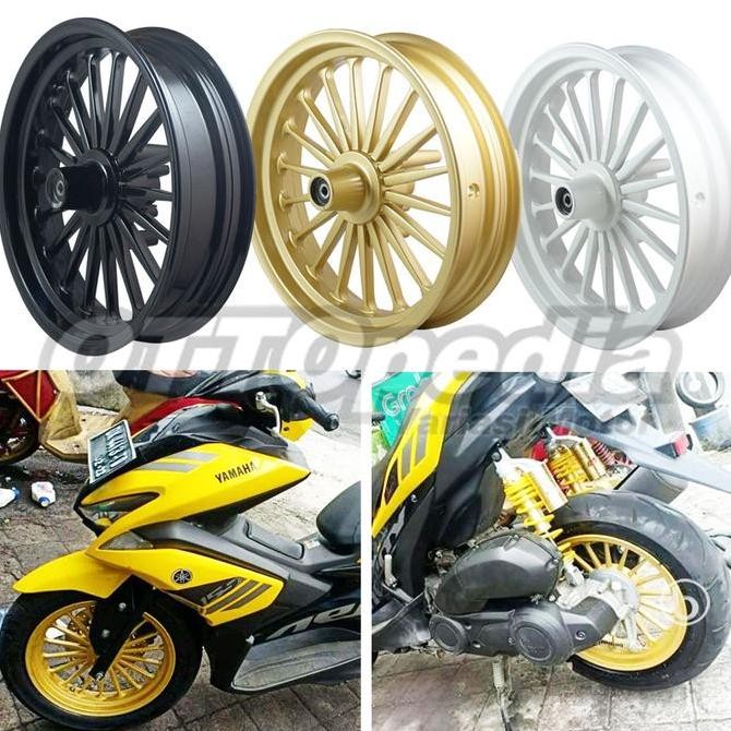 Velg Pelek Racing Lebar Aerox Model Daytona Rossi Gold Ring 14 300/400