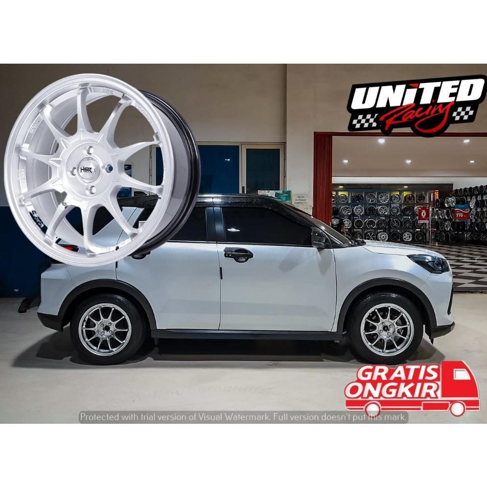 VELG RACING MOBIL RAIZE ROCKY RING 17 HSR BOROKO SRD R17 HYPER SILVER PELEK CE28 4X100