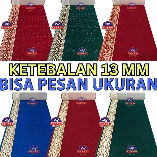 Alhadi Karpet Masjid Alagra Meteran Ukuran 100 X 120Cm Tebal 13Mm Sajadah Mushola Empuk Lembut
