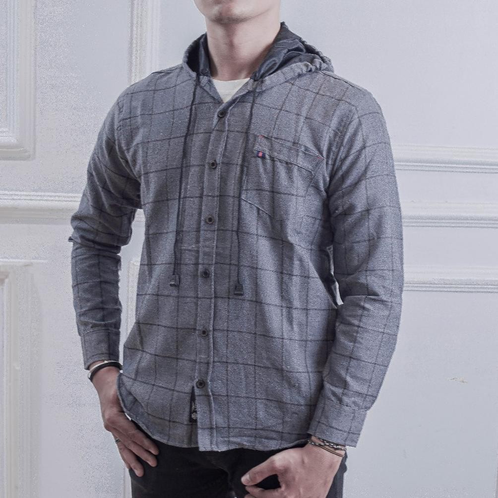 [Kecil Kemeja Hoodie Flannel, Hoodie Flannel, Hoodie Planel, Hudi Flanel Rt-87