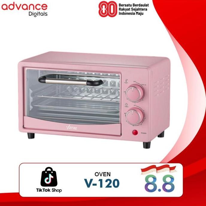 12L (Oven Listrik )Soft/ soft Green 400 Watt Advance Votre Electric Oven Pemanggang dan Pemanas V-12