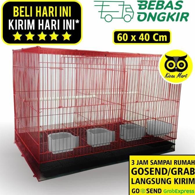 Produk Unggulan] KHUSUS 3 JAM SAMPAI INSTAN GRAB GOJEK Sangkar umbaran kandang sekat size 60x40x42 s
