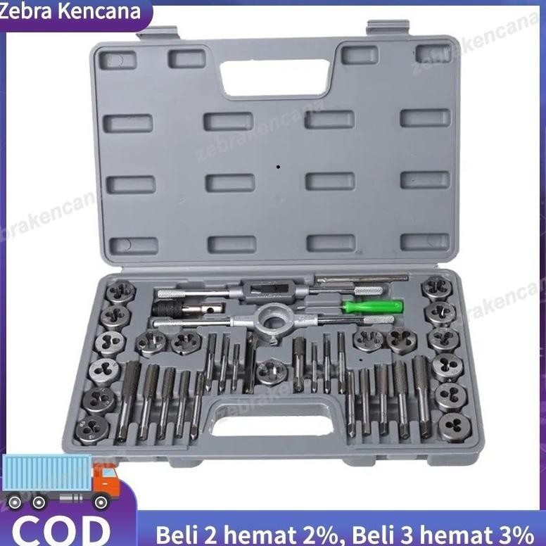 40 Pcs Metric Tap Die Set Alat Ulir Tangan Tungsten Carbide Screw Thread Bit Tap Die Set 40pcs Alat 