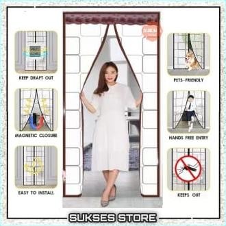 Tirai Magnet Pintu Anti Nyamuk Bahan Plastik PVC / Tirai Magnet AC