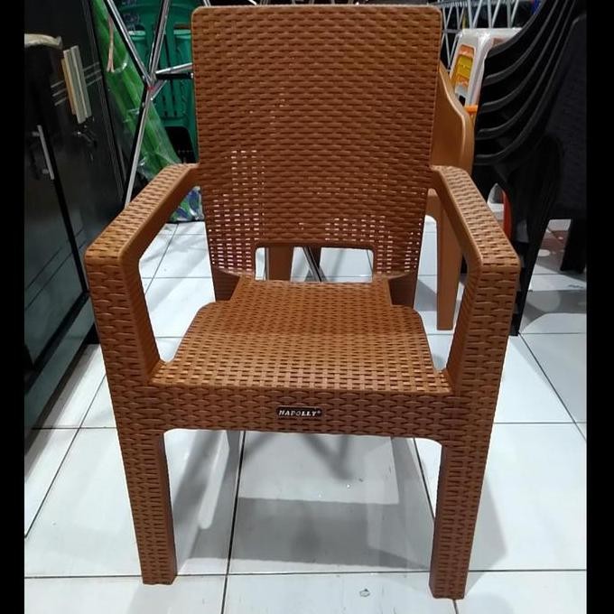 BEBAS ONGKIR - KURSI PLASTIK ROTAN TANGAN NAPOLLY - 8R3