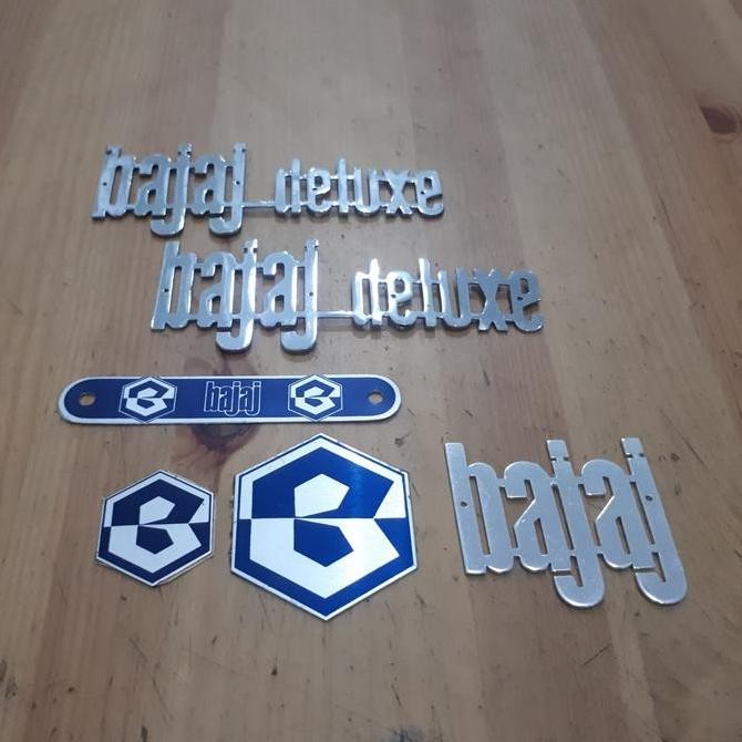 Badge Logo Bajaj Deluxe Set Nos Vespa Motorcycle Original