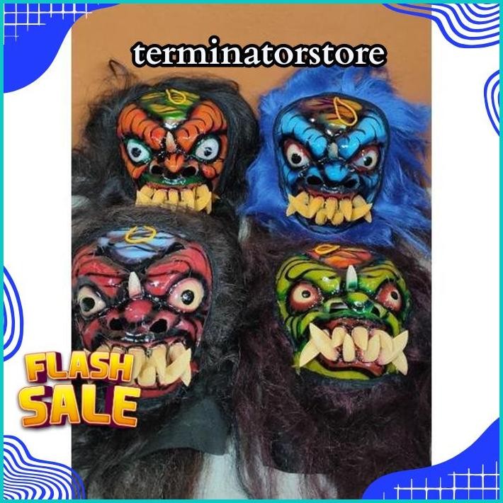 PROMO READY Topeng Buto Ijo / Topeng Gedruk Mika / Topeng Tradisional Gedruk Mika / Topeng Rampak Bu