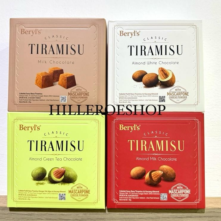 Coklat Beryls Almond Tiramisu 65Gram Cokelat Malaysia Beryls Green Tea Almond Milk White