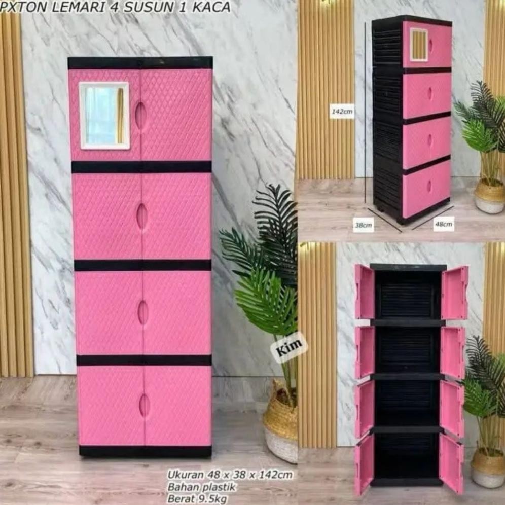 PROMO Lemari Pakaian Plastik 4 Susun Pxton Multifungsi
