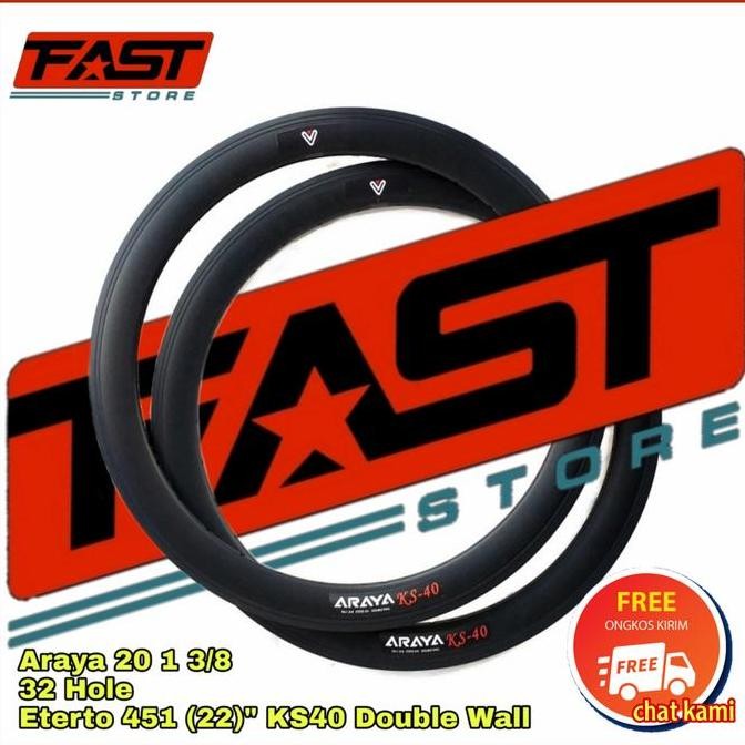 Velg Rims Sepeda Araya 20 1 3/8 32 Hole 451 22 Inch satuan SMR