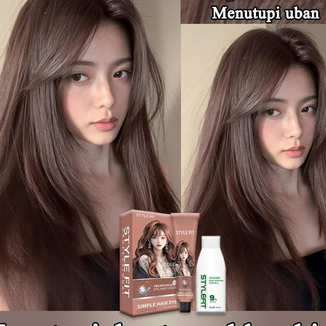 Bahan Style Fit Kopi Karamel Cat Rambut 200Ml Tidak Merusak Rambut Cat Sendiri Di Rumah Menutup Uban