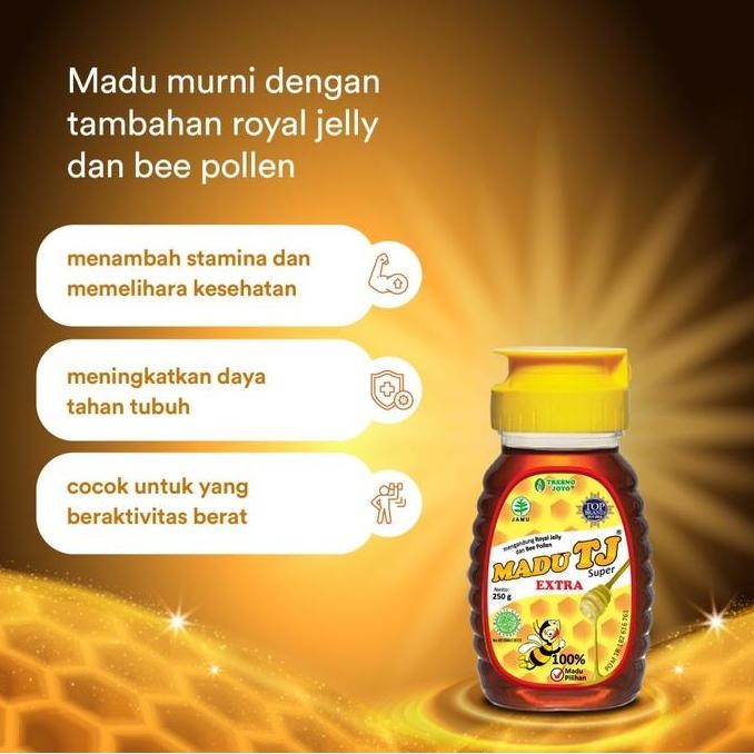 New Madu Tj Super 500gr - Madu Tj Extra 500gr - Madu Murni Mengandung Royal Jelly Dan Bee Pollen - C