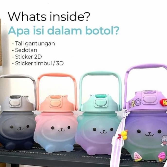 Botol Air 1L Untuk Anak Lucu Bentuk Beruang/ Botol Olahraga Minum