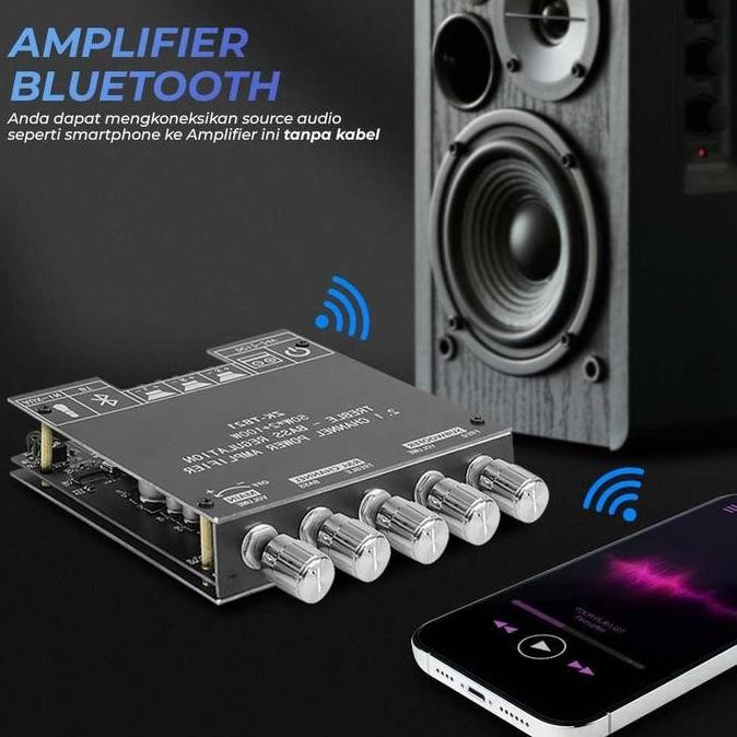 Zk Audio Bluetooth Audio Receiver 5.0 Amplifier 2.1 50Wx2+100W - Zk-Tb21
