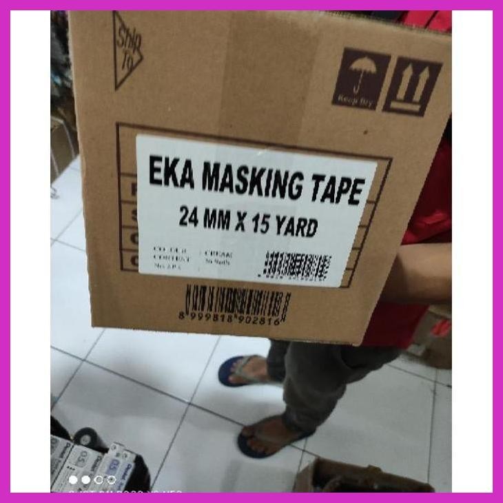 (SEKOLAH) MASKING EKA TAPE 24 MM X 15 YARD KARTONAN ISI 36 ROLL PACKING AMAN