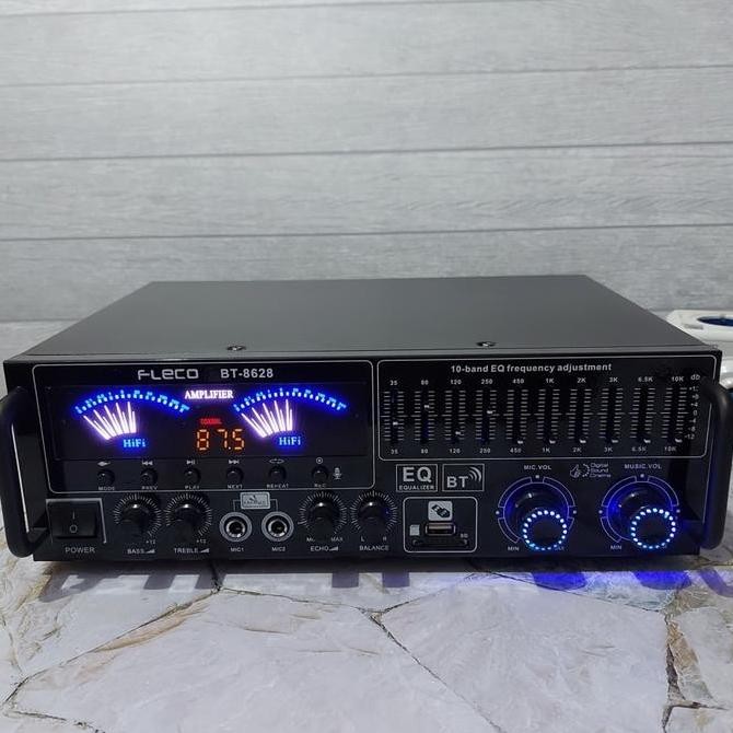 Amplifier Bluetooth Fleco Bt-8628 / Av-8678 / Fleco Bt 8628 - Stereo Karaoke + Mp3 Player + Fm Radio