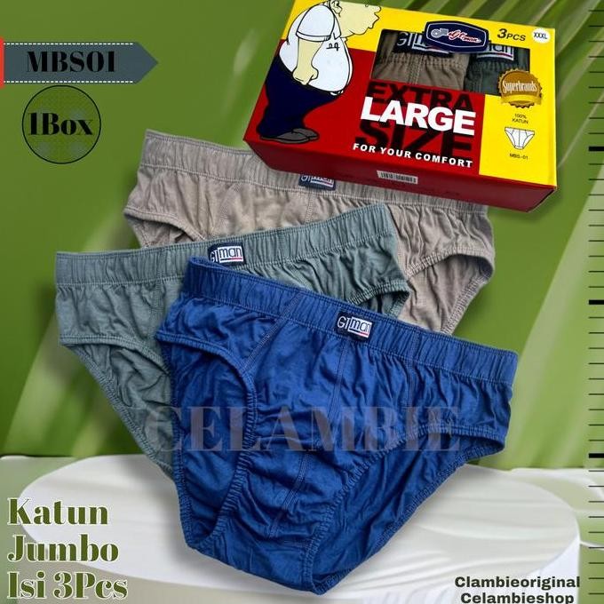 Promo Celana Dalam Pria Jumbo Gt Man / Mbs01 / Cd Pria XXL,XXXL,XXXXL COD