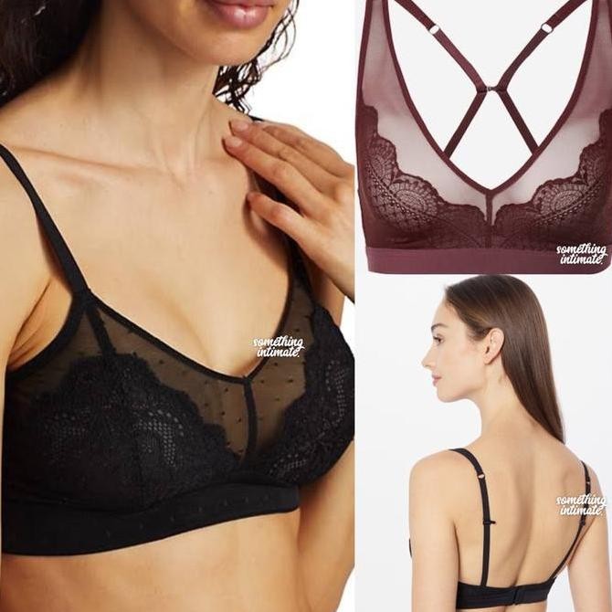 Promo [ONE SET] SCHIESSER ABOUT YOU Unpadded Wirefree Mesh Sheer Natural Liquid Lift Bralette No Pad