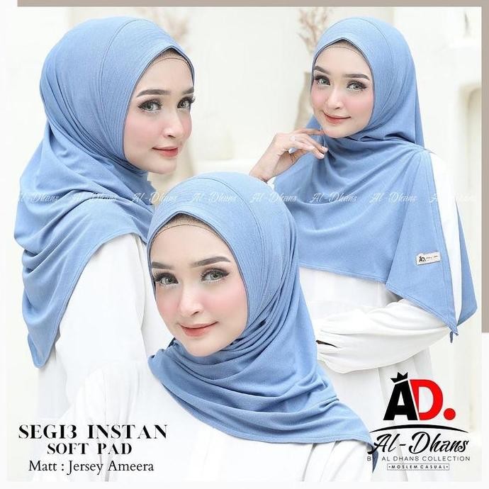 Promo Segi Tiga Soft Pad Bahan Jersey Ameera By Al-Dhans Jilbab Instan Jilbab Instan Muslim Kerudung