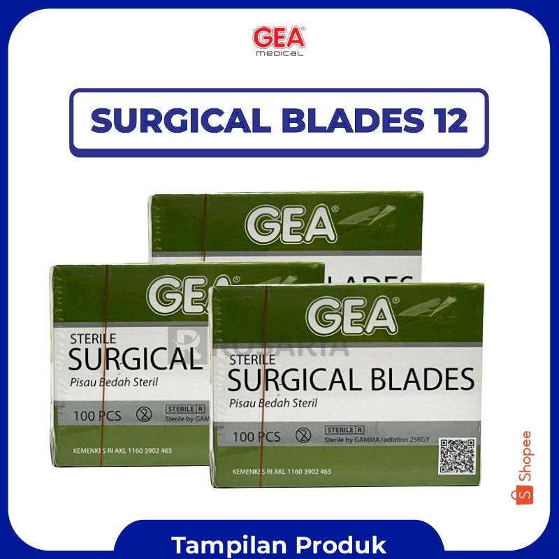 Surgical Blades Gea No. 12 Bisturi Pisau Bedah Jalu Stok