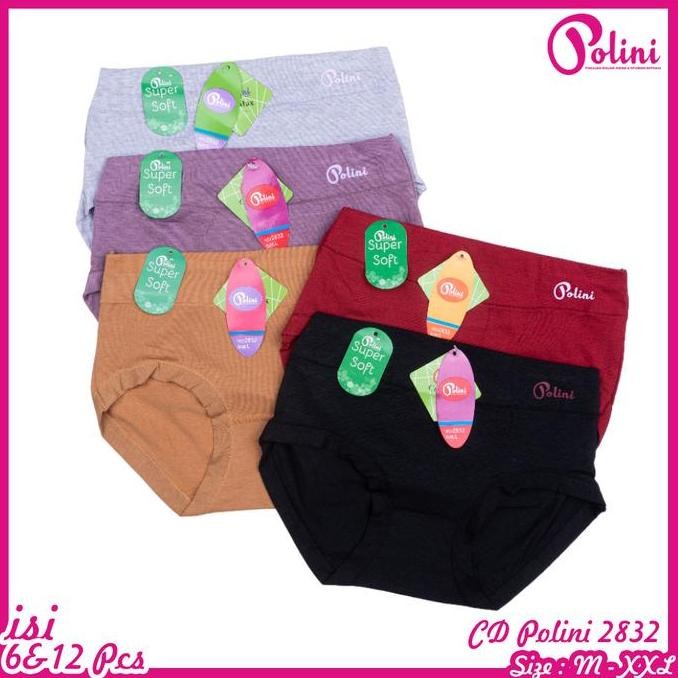 Promo Polini - Paket HEMAT 6&12 Pc Celana Dalam Wanita POLINI SuperSoft 2832 COD