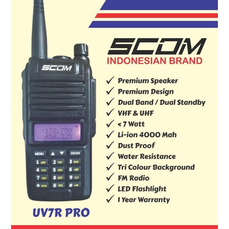 TERBARU - HT walkie talkie handy talky Ht SCOM UV7R PRO VHF-UHF repeater ht