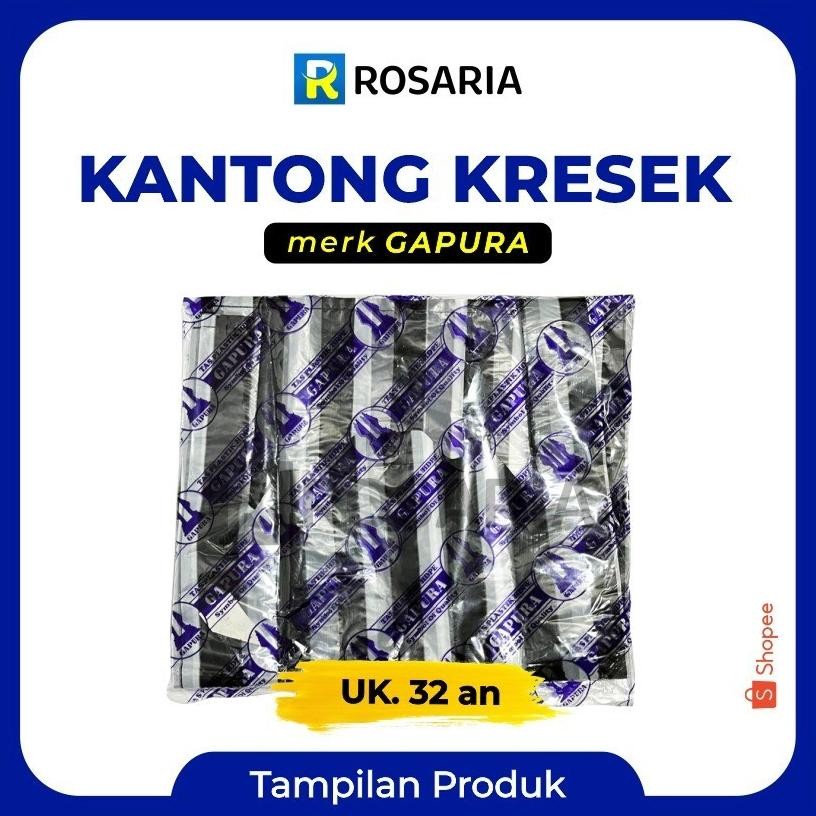 Kresek Lurik Uk. 32 Hitam Putih Merk Gapura Kantong Serbaguna Multifungsi Lurik Salur Lorek Hitam Pu
