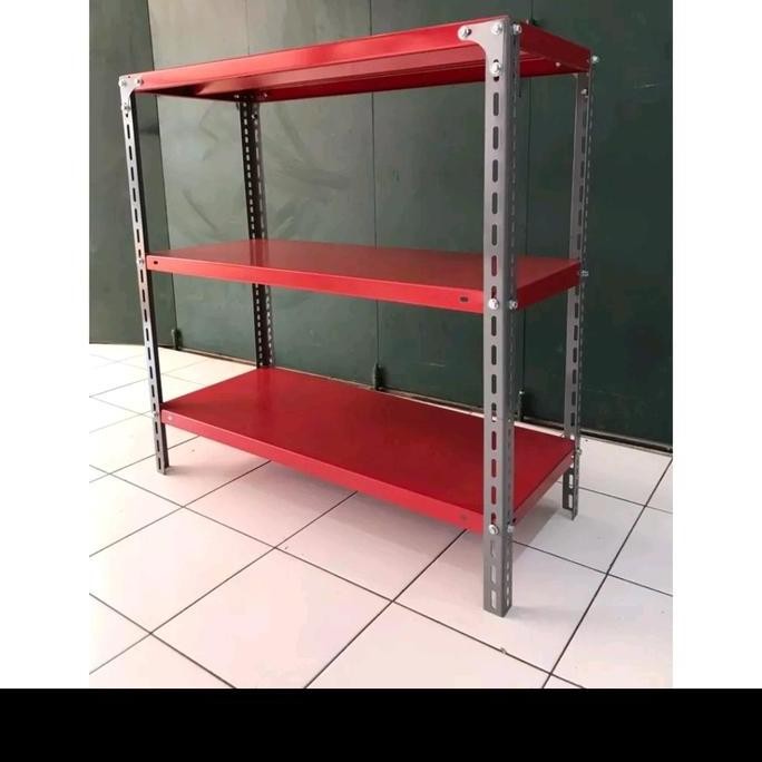 meja besi 3 susun rak