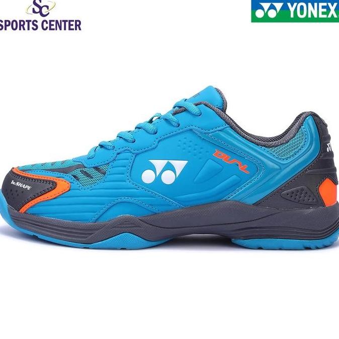 New Sepatu Badminton Yonex Tru Cushion Dual Black Aqua Blue Warm Red
