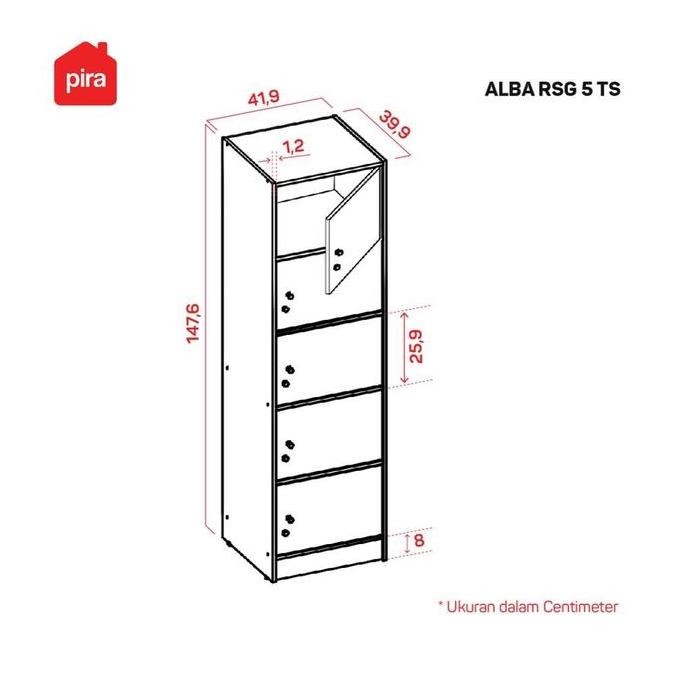 Lemari Susun Rak Serbaguna Alba RSG 5 TS - Metropolis