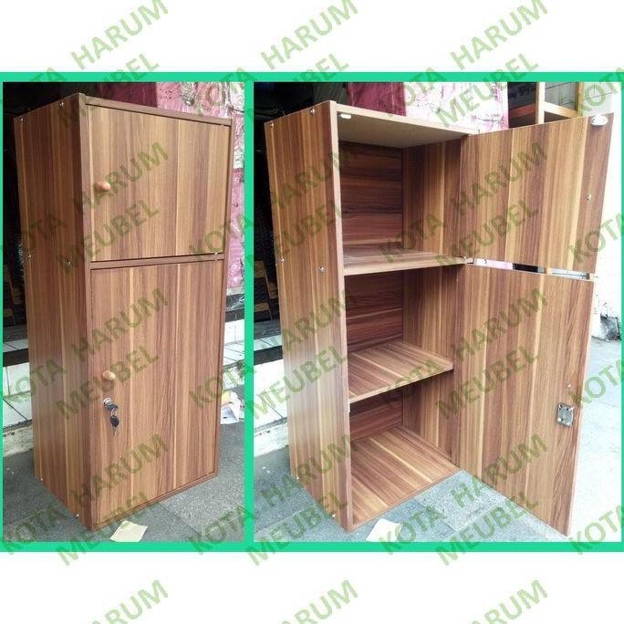lemari locker loker baju 2 pintu pendek tinggi pintu kayu bandung